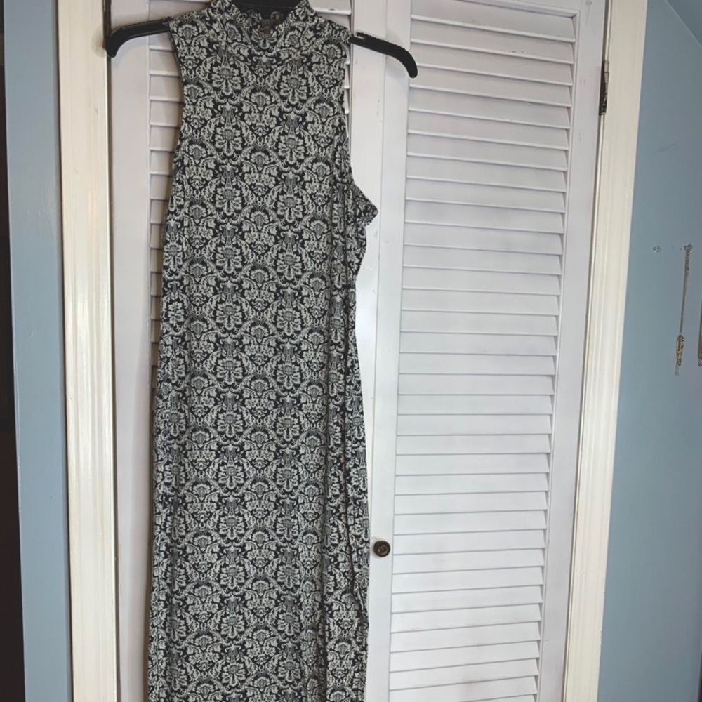 LONG Black & White Maxi Dress